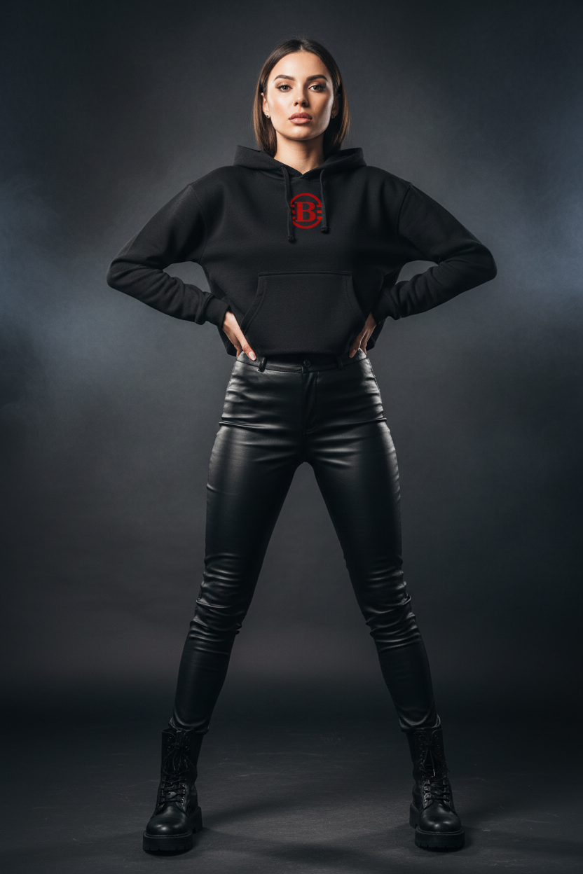 Bratina Cropped Hoodie Black (DH3)