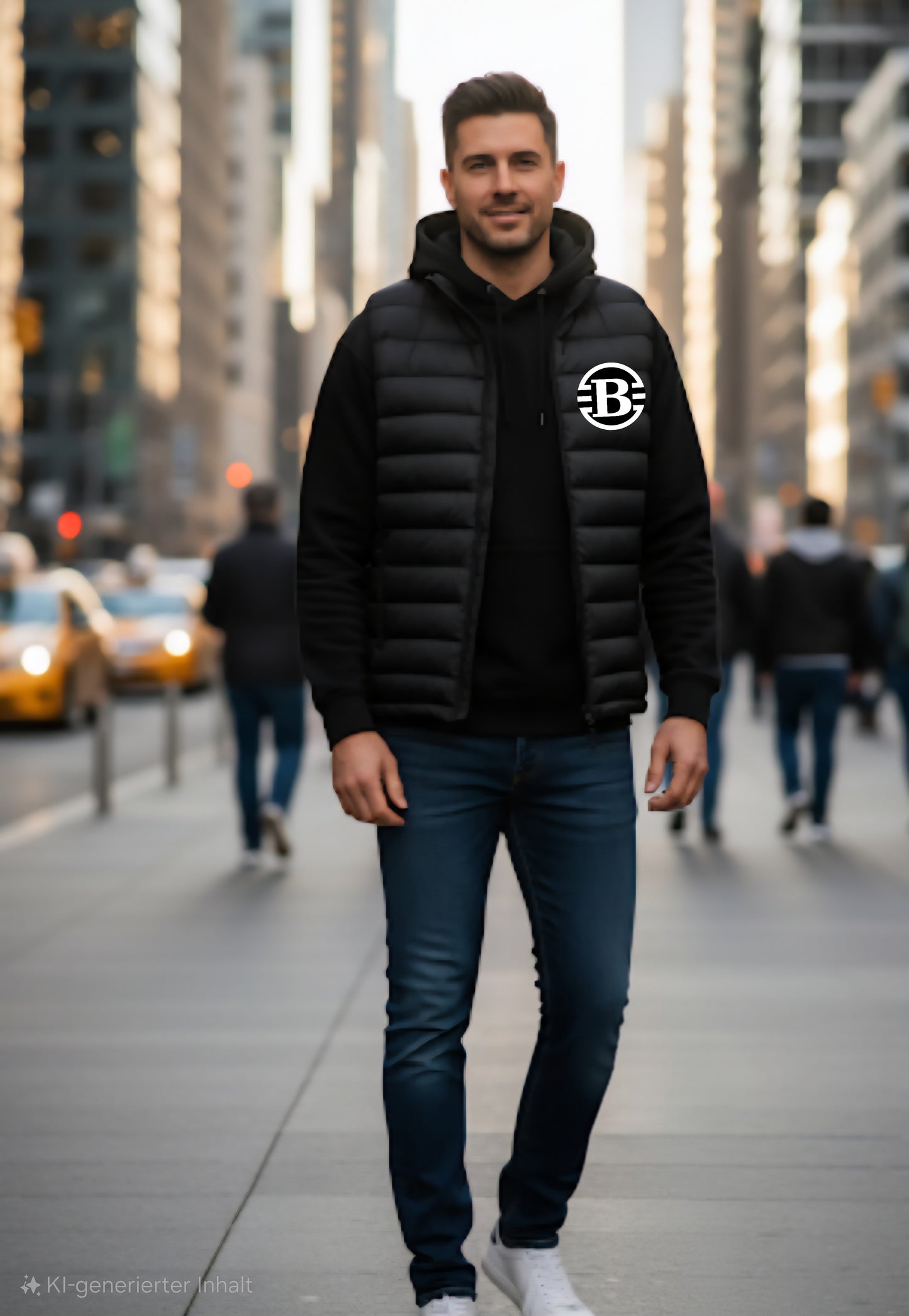 Winterweste Bratan Schwarz mit Reflexlogo