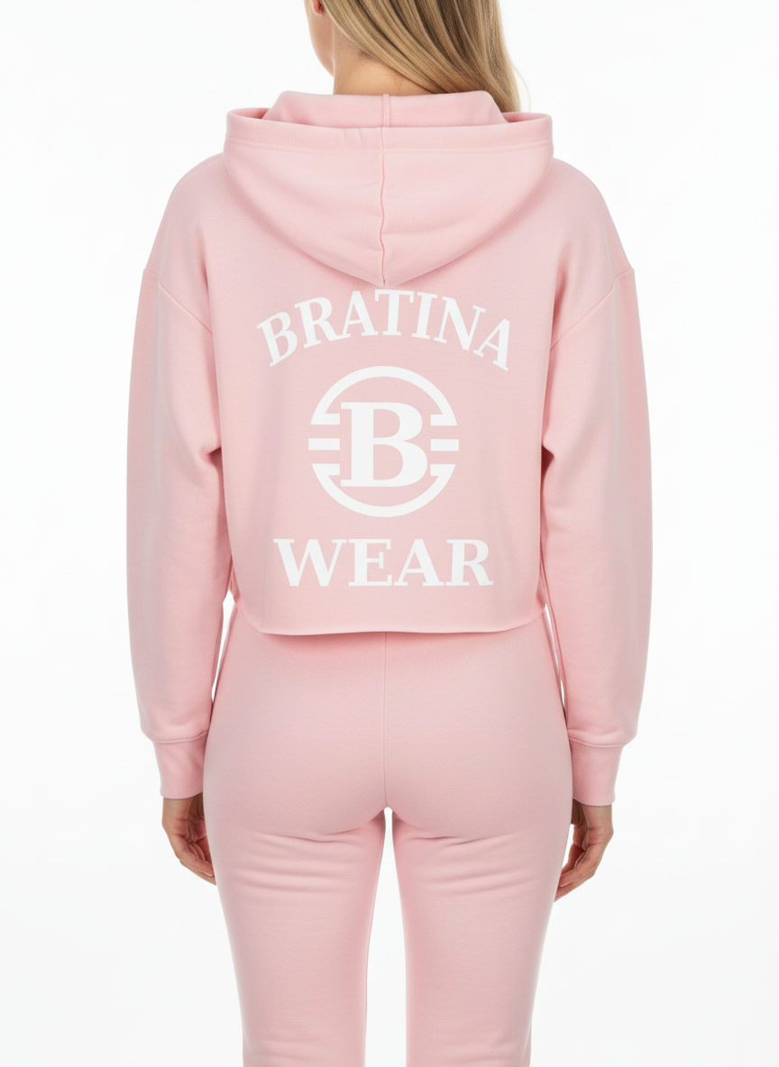 Bratina Cropped Hoodie Pink (DH3)