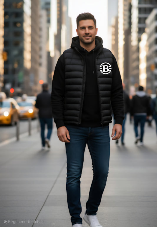 Winterweste Bratan Schwarz mit Reflexlogo