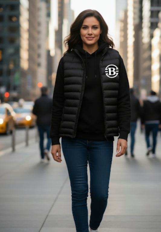 Winterweste Bratina Schwarz mit Reflexlogo